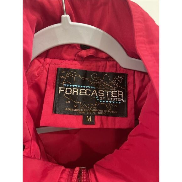 Women's Coat, Forecaster Of Boston size M Quilted Detachable Faux Fur Hood Red - Picture 2 of 7